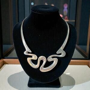 Dominique Dinouart Modernist sterling silver choker necklac